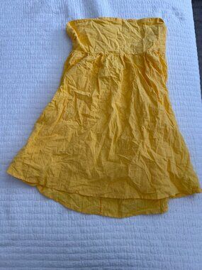 Yellow Babydoll Tie Back Mini Dress